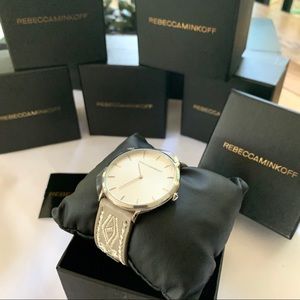 NWT Rebecca Minkoff embroidered leather watch